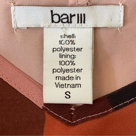 BAR III Pink Geometric Print Slip Dress Asymmetric Hem Size Small. Y2K style. - Picture 8 of 12